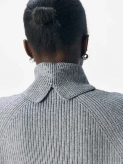 OBJVIOLA LS LO ROLLNECK KNIT NOOS medium grey melange