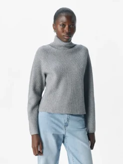 OBJVIOLA LS LO ROLLNECK KNIT NOOS medium grey melange