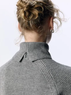 OBJVIOLA LS LO ROLLNECK KNIT NOOS medium grey melange
