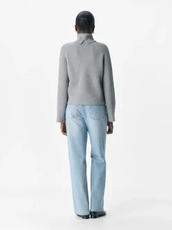 OBJVIOLA LS LO ROLLNECK KNIT NOOS medium grey melange