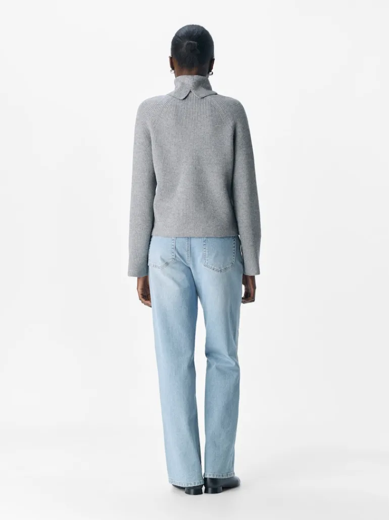 OBJVIOLA LS LO ROLLNECK KNIT NOOS medium grey melange