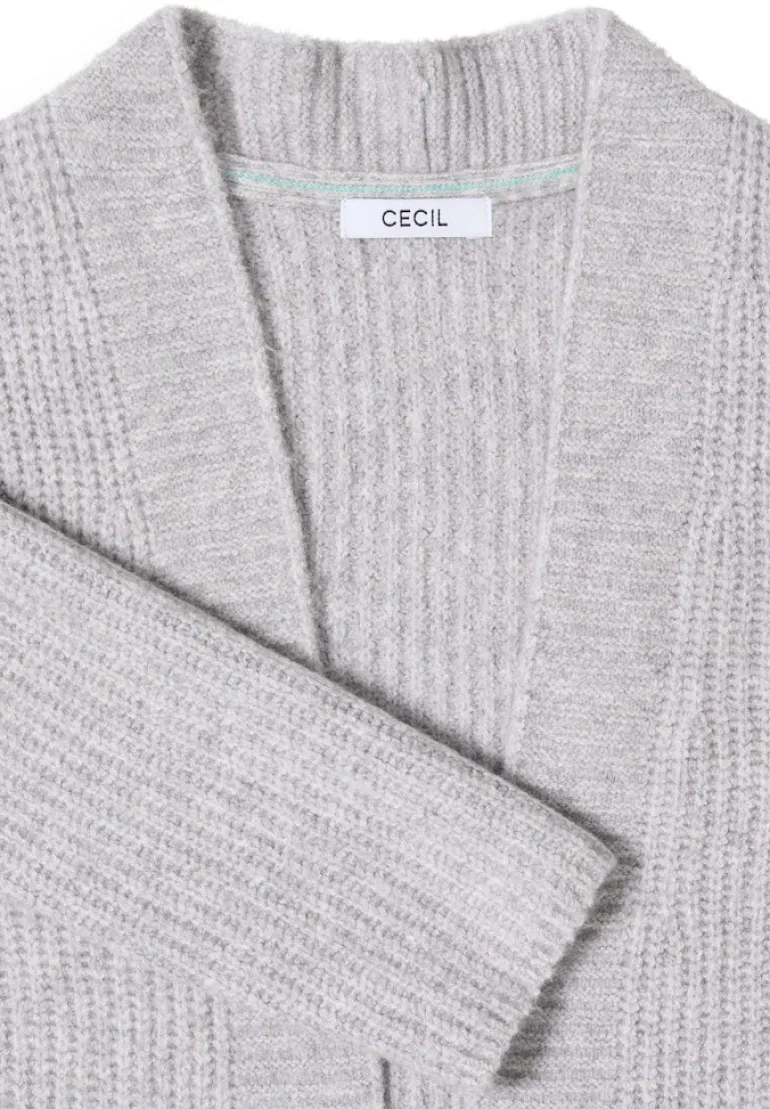 Offener Cosy Cardigan luna grey melange