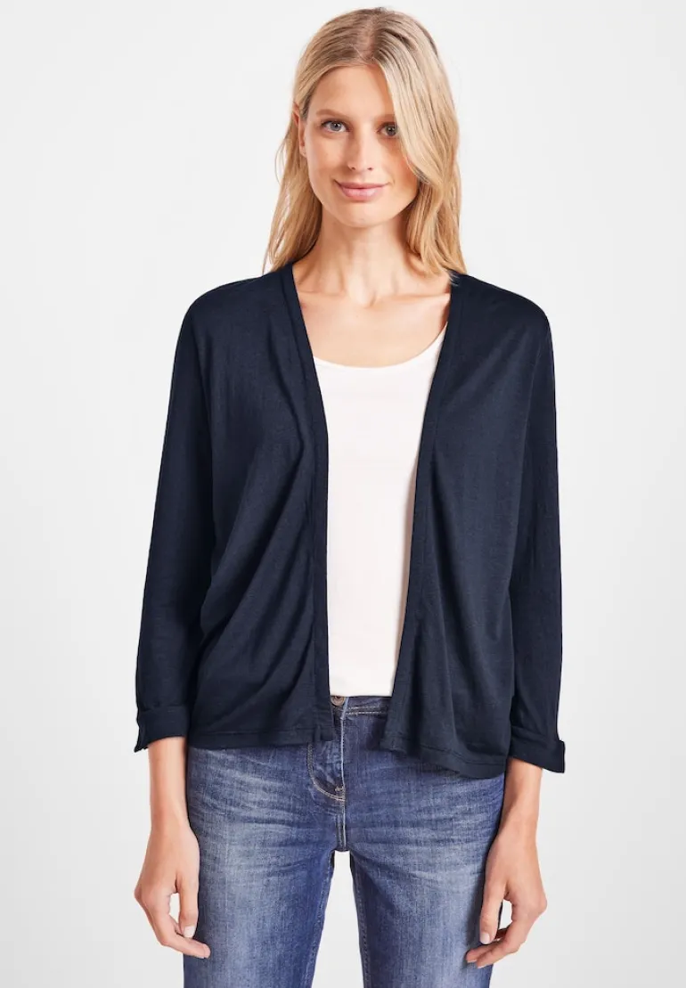 Offene Shirtjacke deep blue