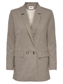 ONLADISON L/S CHECK BLAZER TLR OS NOOS white sand
