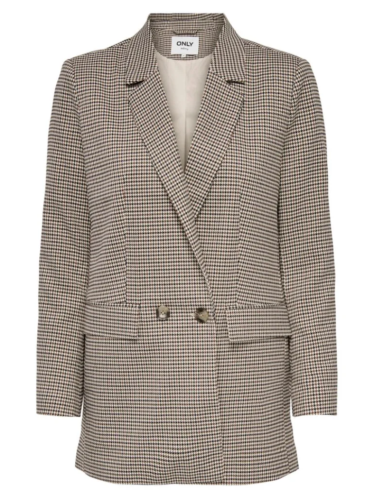 ONLADISON L/S CHECK BLAZER TLR OS NOOS white sand