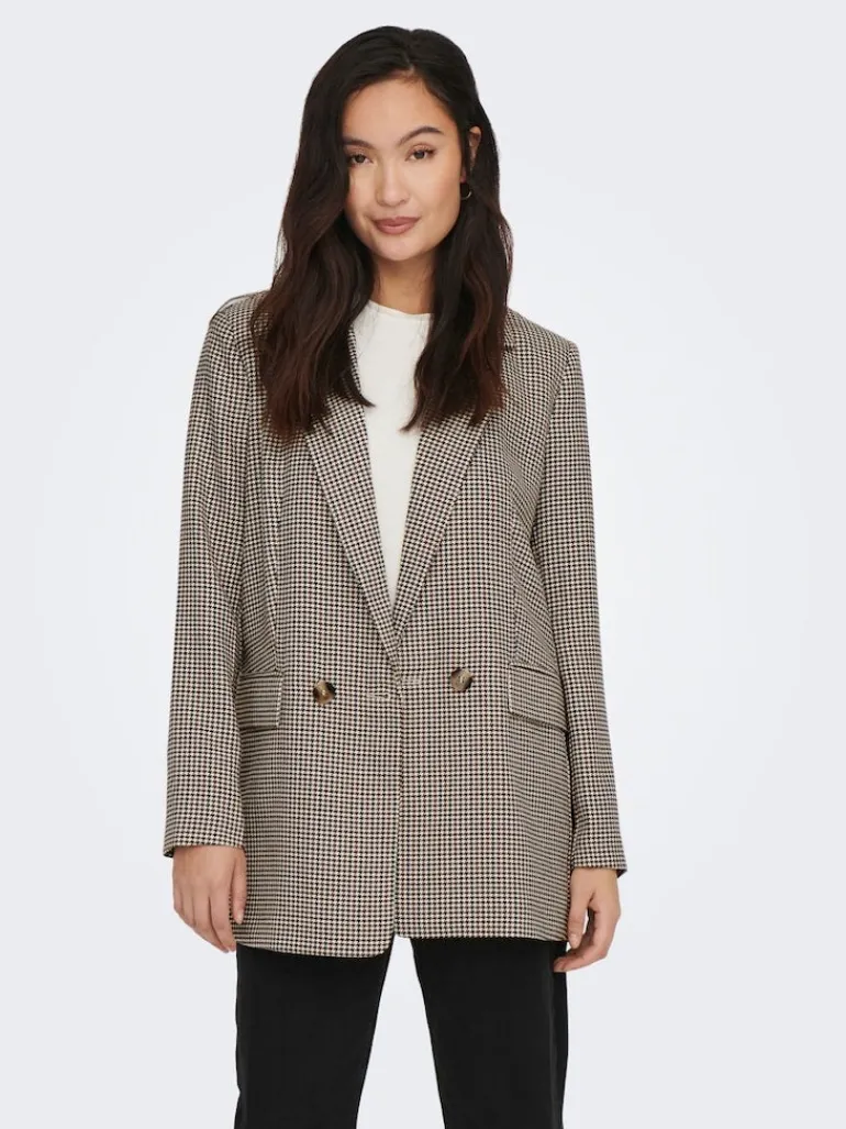 ONLADISON L/S CHECK BLAZER TLR OS NOOS white sand
