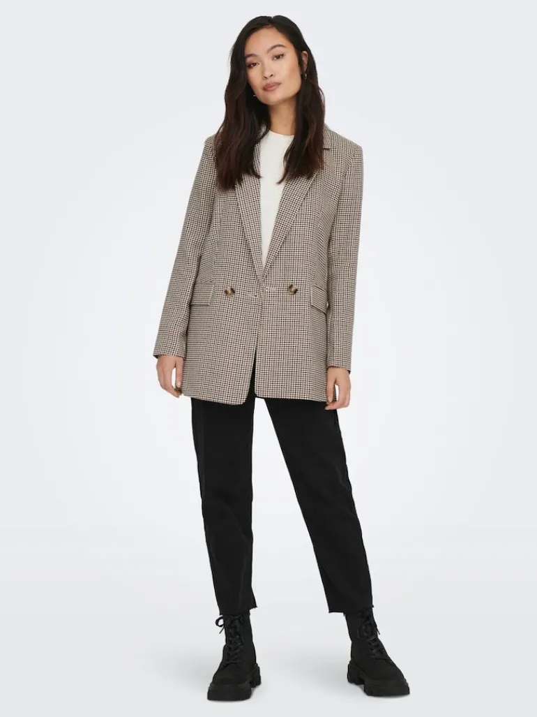 ONLADISON L/S CHECK BLAZER TLR OS NOOS white sand