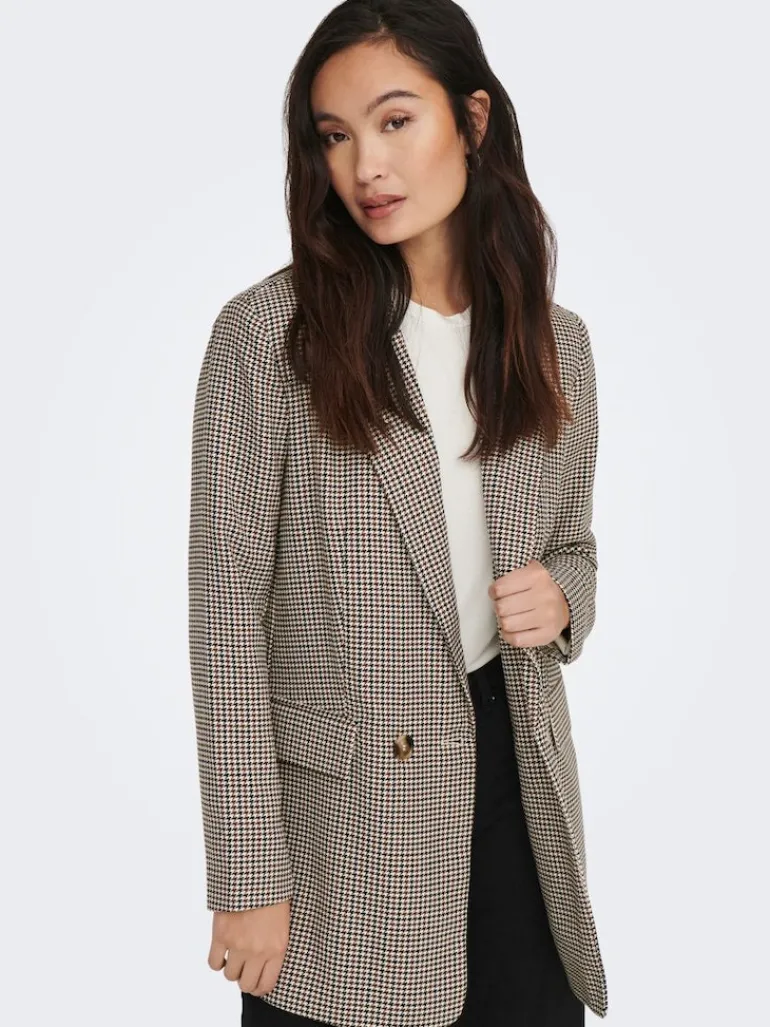ONLADISON L/S CHECK BLAZER TLR OS NOOS white sand