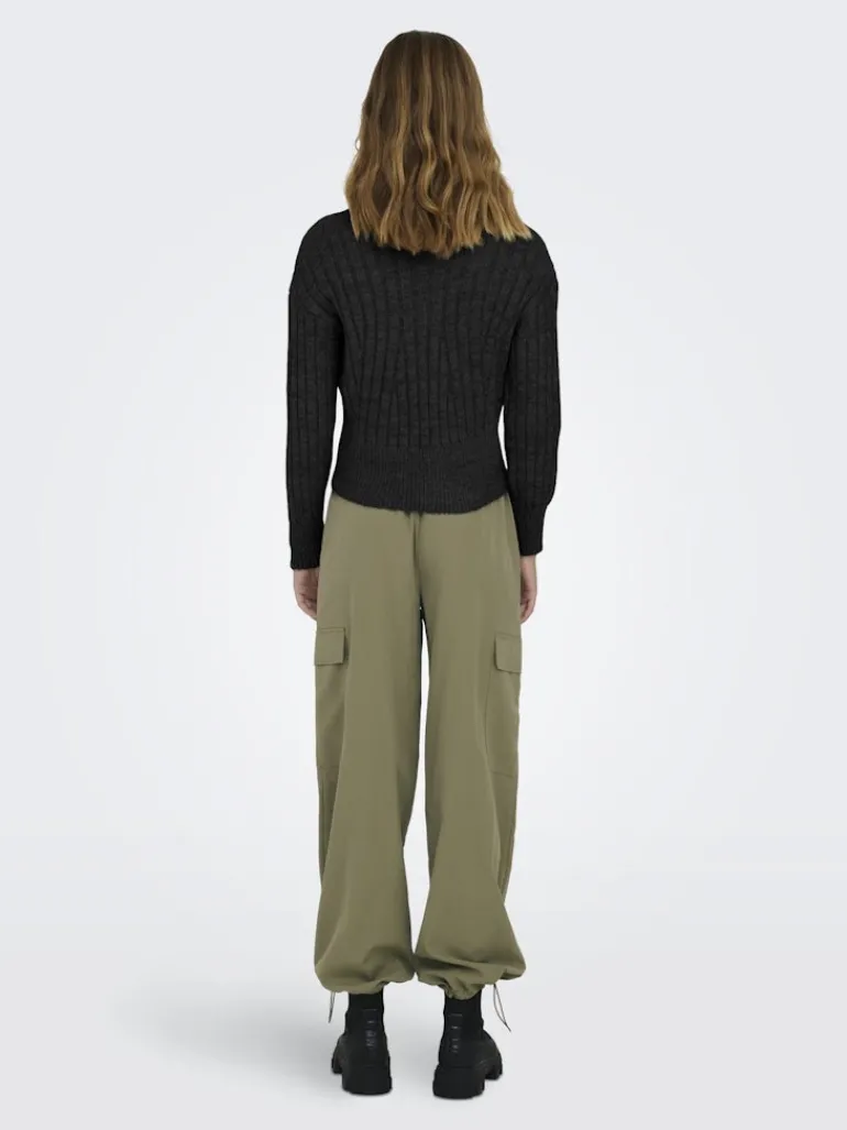 ONLAGNES LS RIB HIGHNECK CC KNT black