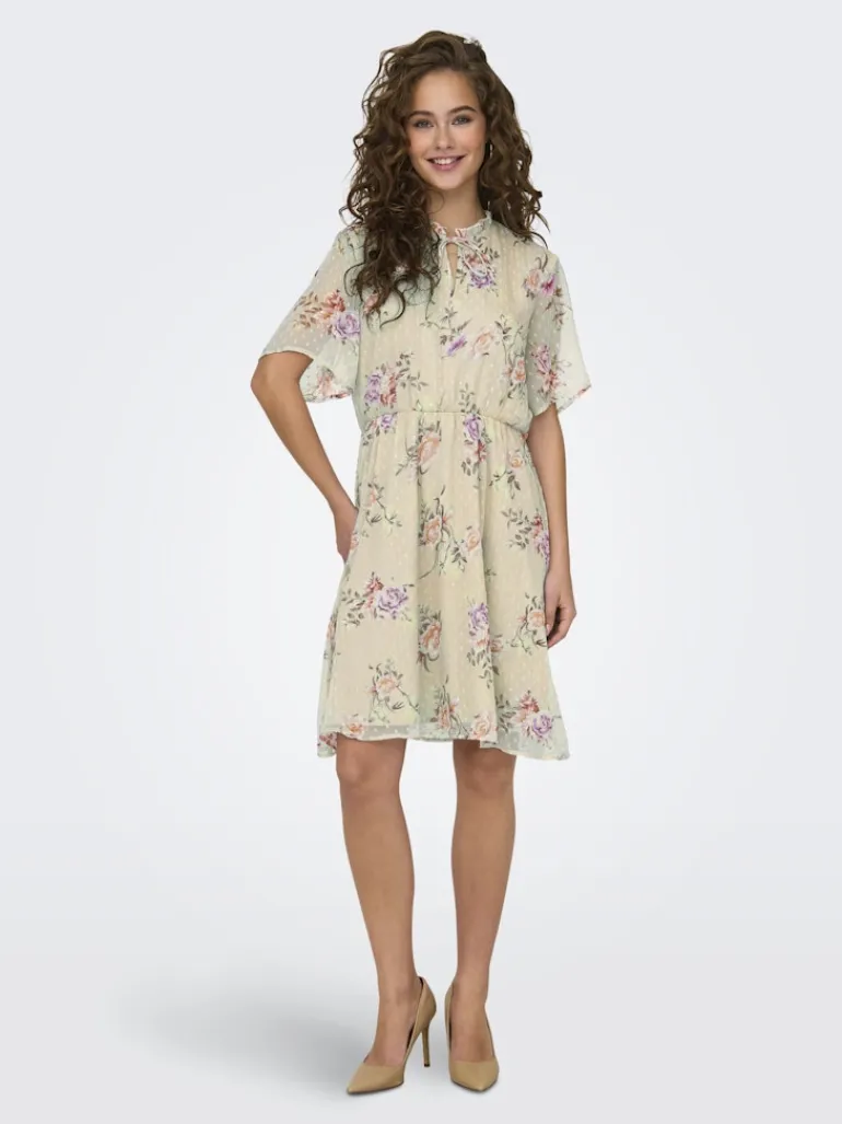 ONLAIDA ELISA SS DRESS LIFE WVN cannoli cream
