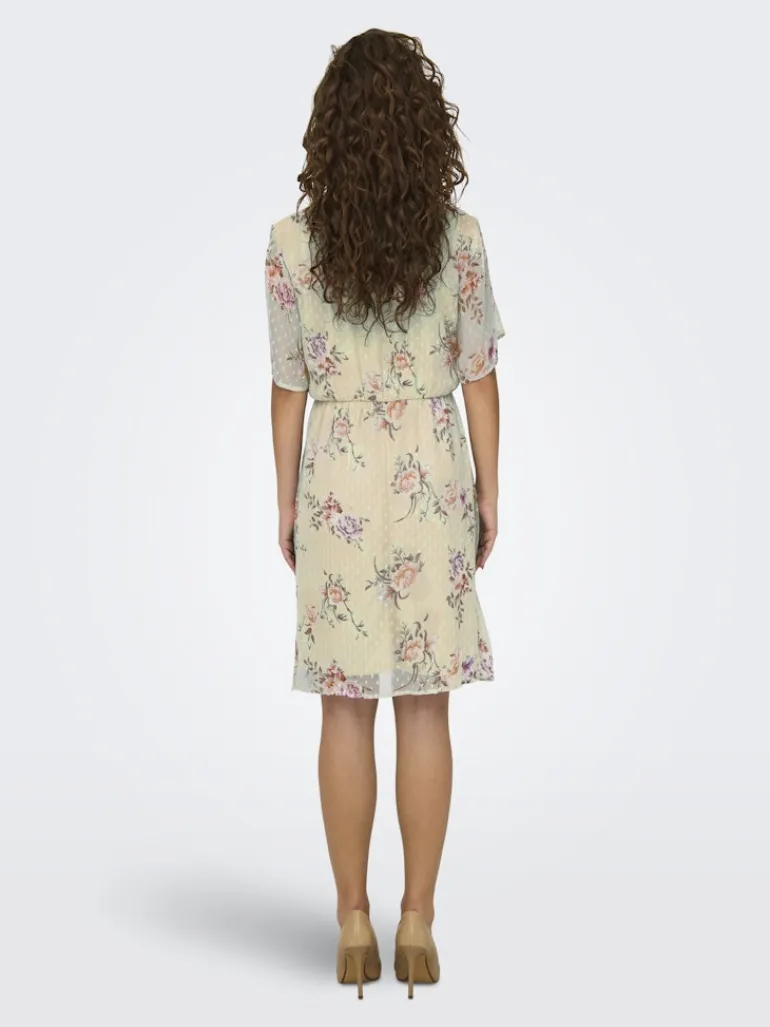 ONLAIDA ELISA SS DRESS LIFE WVN cannoli cream