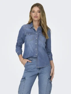 ONLALEXA L/S DNM SHIRT ANA NOOS medium blue denim2