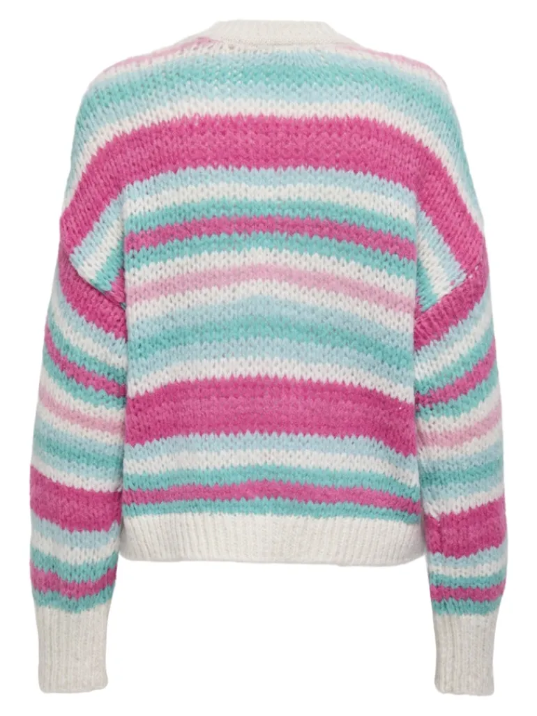 ONLALYSSA LIFE LS STRIPE O-NECK CC KNT birch