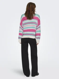 ONLALYSSA LIFE LS STRIPE O-NECK CC KNT birch