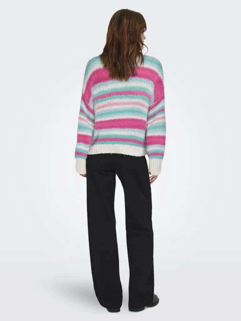 ONLALYSSA LIFE LS STRIPE O-NECK CC KNT birch