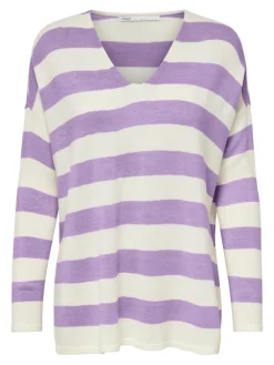 ONLAMALIA LS V-NECK CS KNT hell lila1