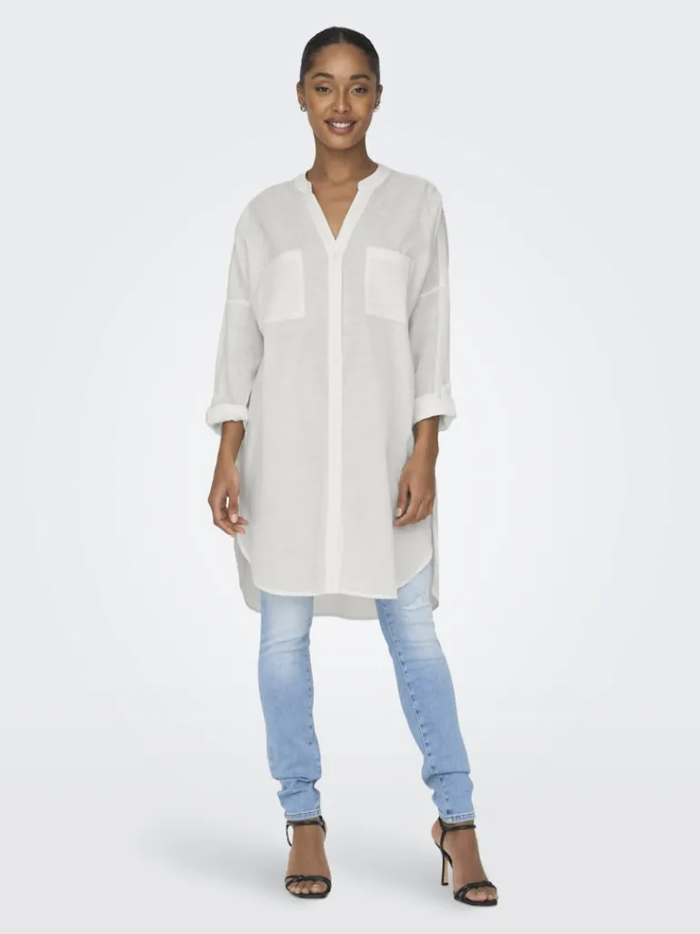 ONLAPELDOORN SOLID V-NECK L/S SHIRT NOOS cloud dancer