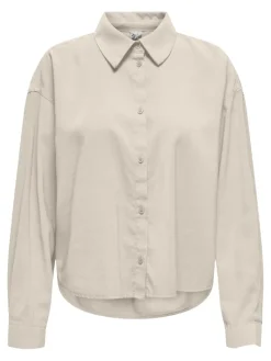 ONLARIS LIFE LS PLEAT SHIRT WVN pumice stone
