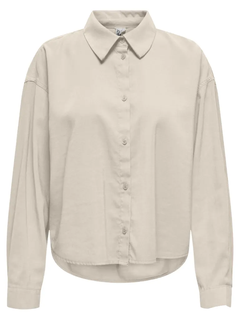 ONLARIS LIFE LS PLEAT SHIRT WVN pumice stone
