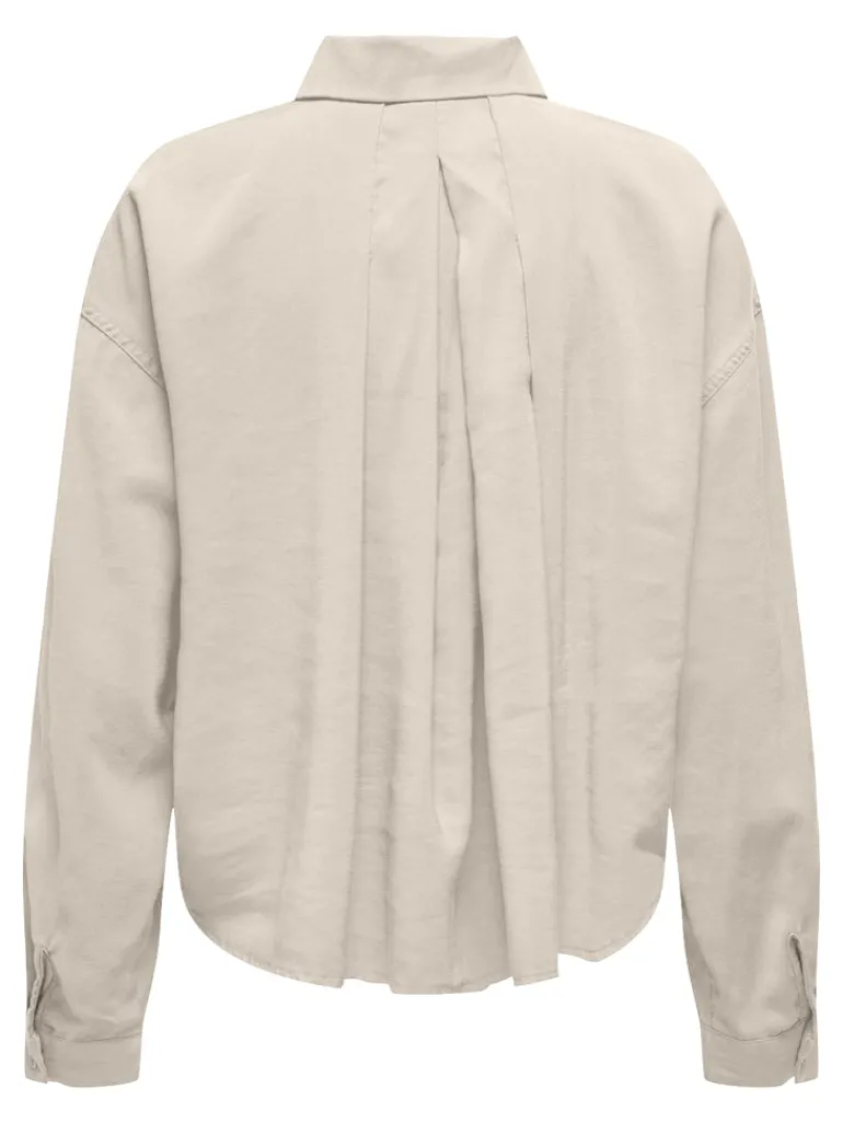 ONLARIS LIFE LS PLEAT SHIRT WVN pumice stone
