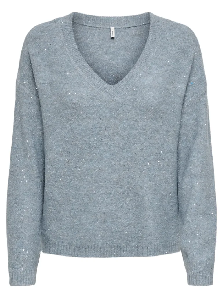 ONLARIZONA LS SEQUINS V-NECK PUL KNT arona