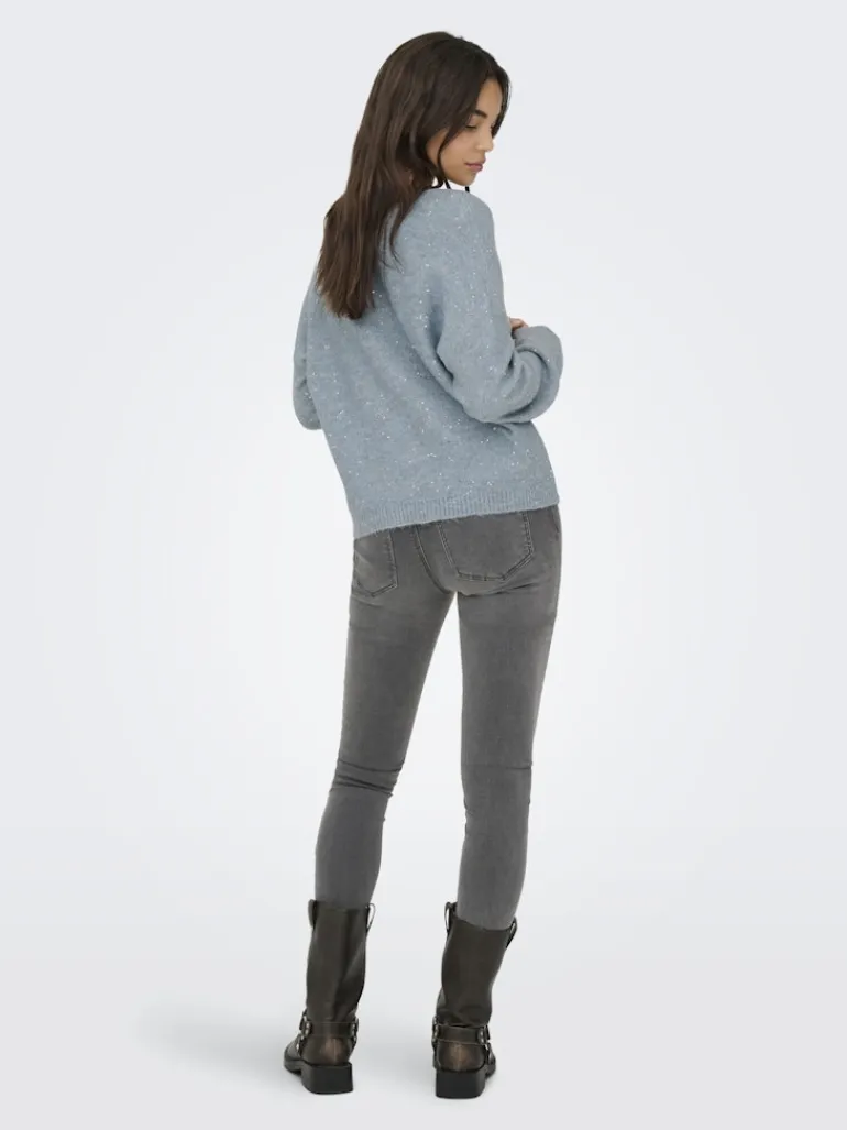 ONLARIZONA LS SEQUINS V-NECK PUL KNT arona