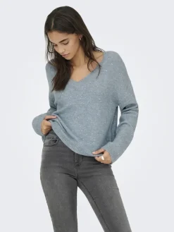ONLARIZONA LS SEQUINS V-NECK PUL KNT arona