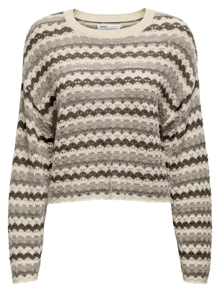 ONLASA LS O-NECK KNT NOOS birch1