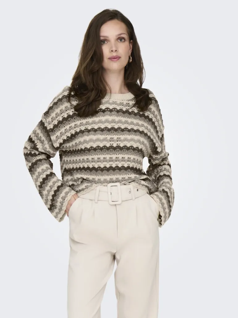 ONLASA LS O-NECK KNT NOOS birch1