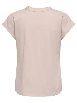 ONLASENTA S/S PLACKET MIX TOP JRS rose smoke