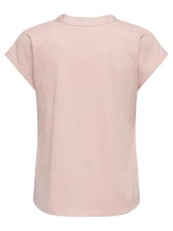 ONLASENTA S/S PLACKET MIX TOP JRS rose smoke