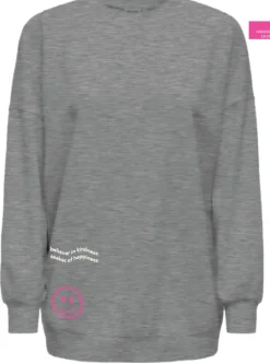 ONLASHLEY L/S OVERSIZE PRINT CS SWT medium grey melange2