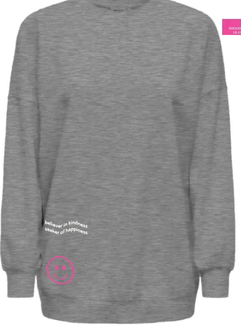 ONLASHLEY L/S OVERSIZE PRINT CS SWT medium grey melange2