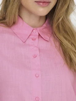 ONLASTRID LIFE 2/4 CROP SHIRT WVN NOOS begonia pink