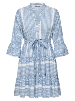 ONLATHENA LIFE 3/4 SHORT DRESS WVN NOOS coronet blue