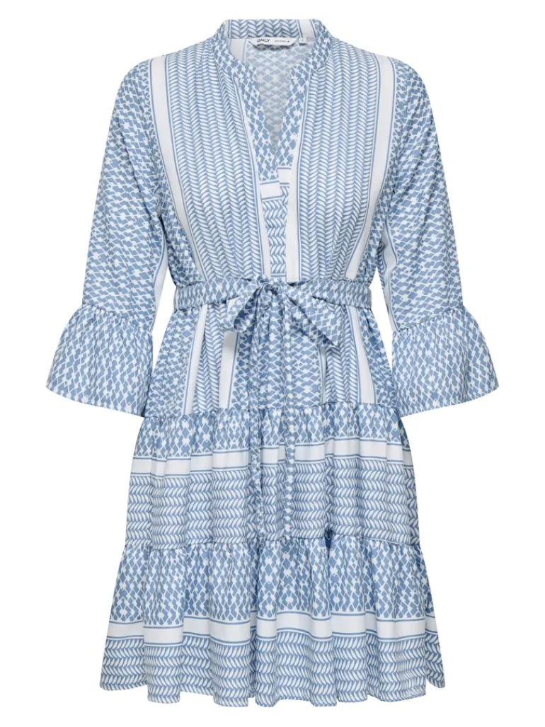 ONLATHENA LIFE 3/4 SHORT DRESS WVN NOOS coronet blue