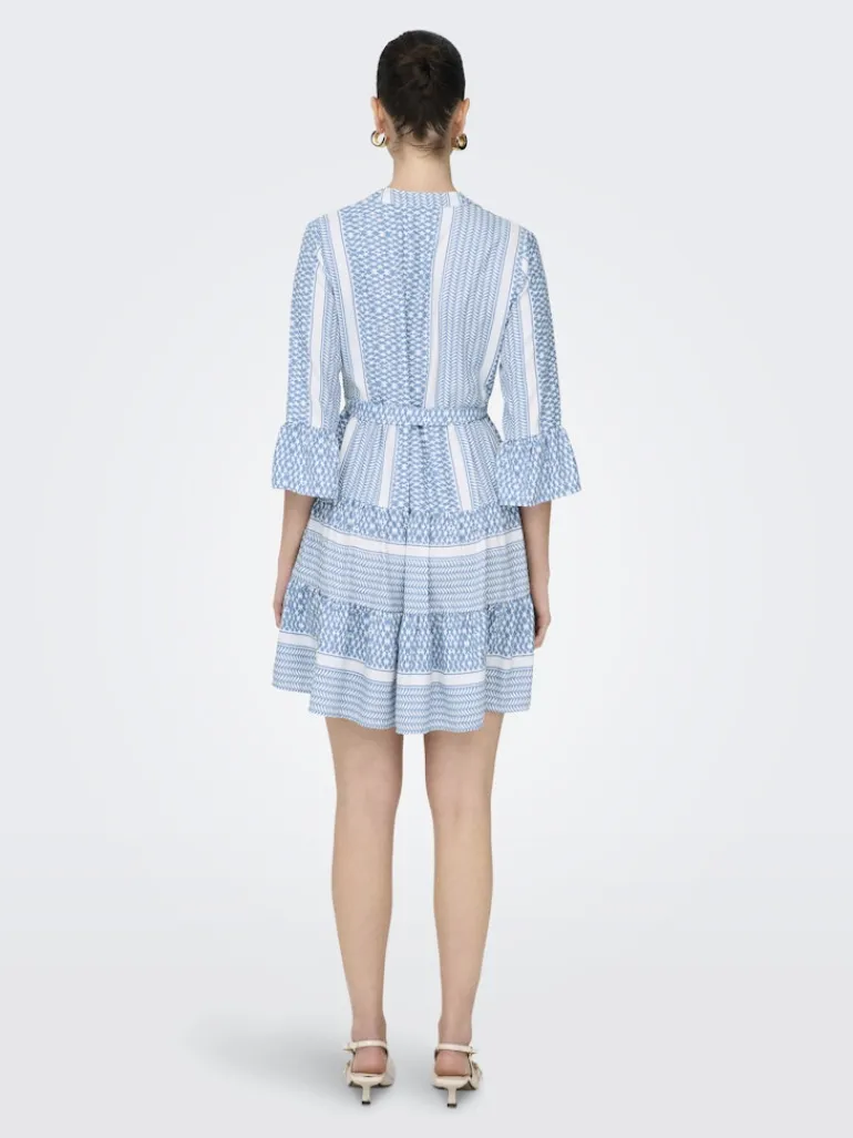 ONLATHENA LIFE 3/4 SHORT DRESS WVN NOOS coronet blue