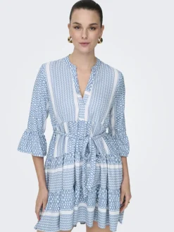 ONLATHENA LIFE 3/4 SHORT DRESS WVN NOOS coronet blue