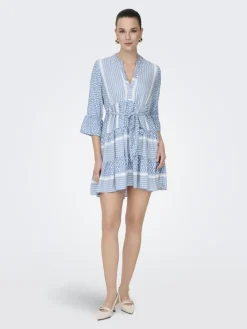 ONLATHENA LIFE 3/4 SHORT DRESS WVN NOOS coronet blue