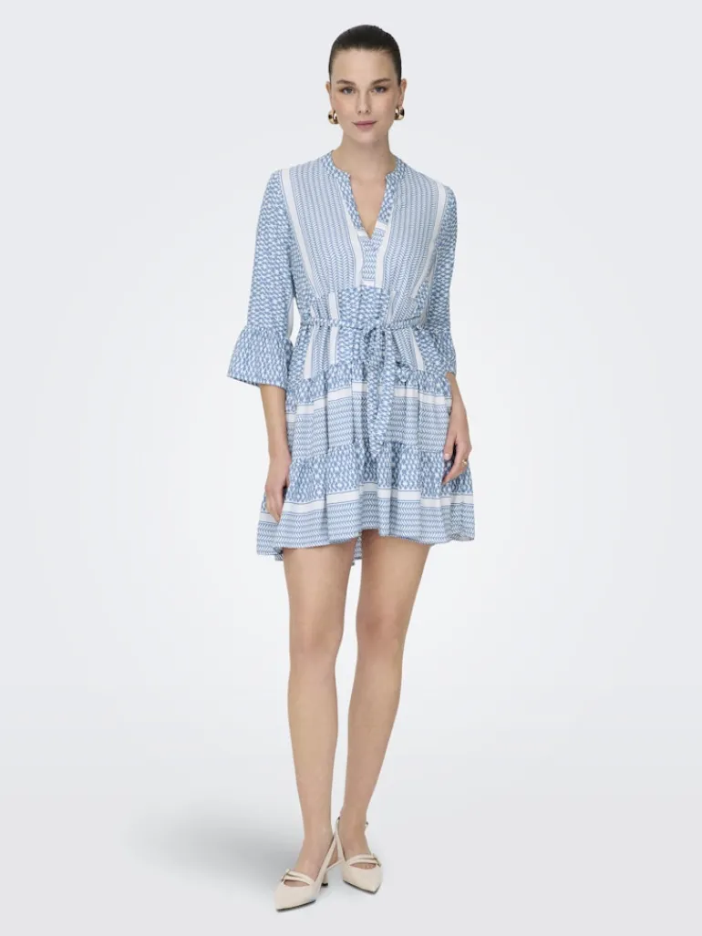 ONLATHENA LIFE 3/4 SHORT DRESS WVN NOOS coronet blue