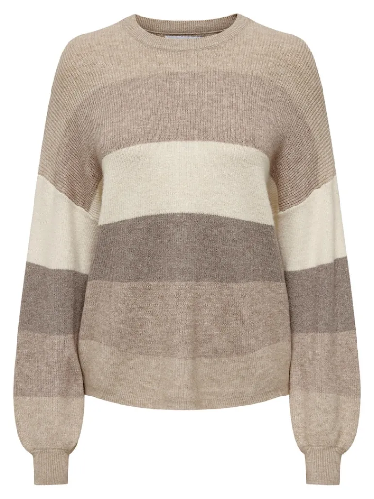 ONLATIA LIFE L/S STRIPE PULLOV KNT NOOS feather gray
