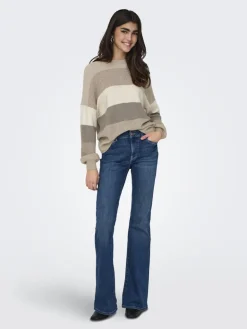 ONLATIA LIFE L/S STRIPE PULLOV KNT NOOS feather gray