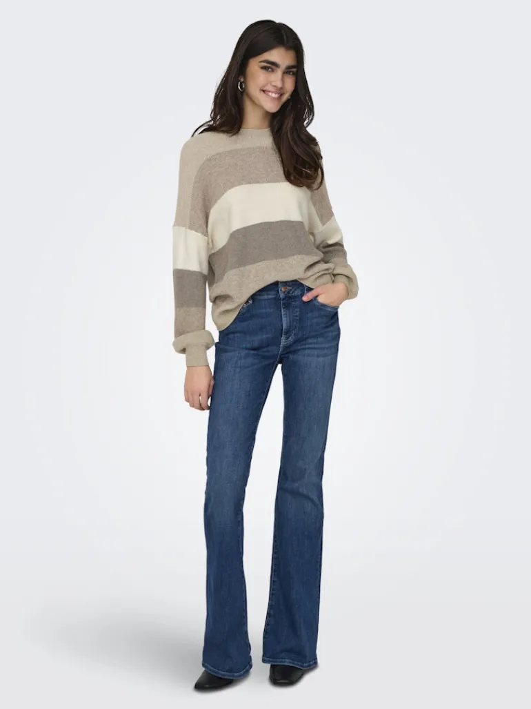 ONLATIA LIFE L/S STRIPE PULLOV KNT NOOS feather gray