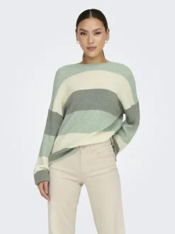 ONLATIA L/S STRIPE PULLOV KNT NOOS silt green