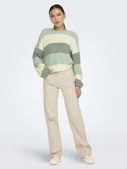 ONLATIA L/S STRIPE PULLOV KNT NOOS silt green