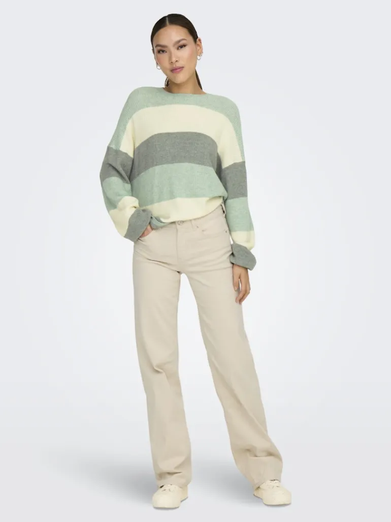 ONLATIA L/S STRIPE PULLOV KNT NOOS silt green