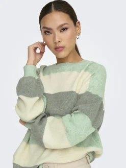 ONLATIA L/S STRIPE PULLOV KNT NOOS silt green
