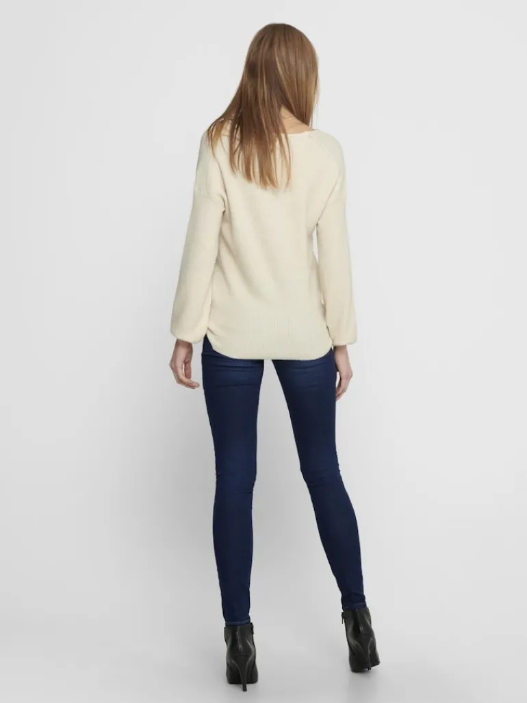 ONLATIA V-NECK L/S PULLOVER CC KNT almond milk