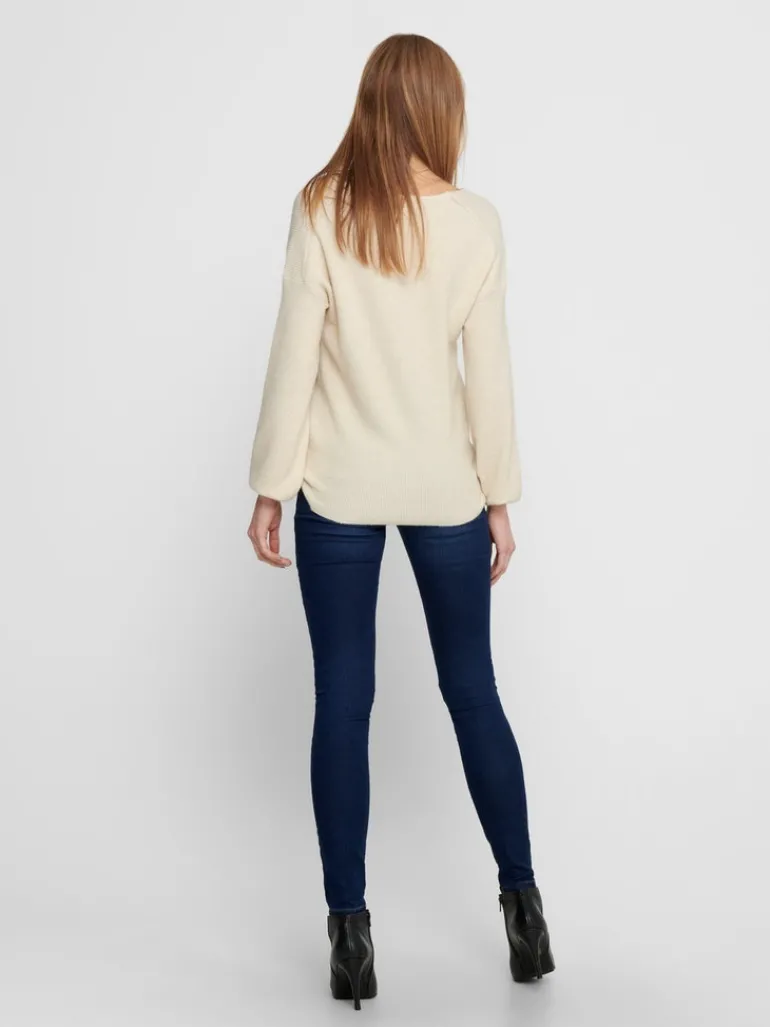 ONLATIA V-NECK L/S PULLOVER CC KNT almond milk