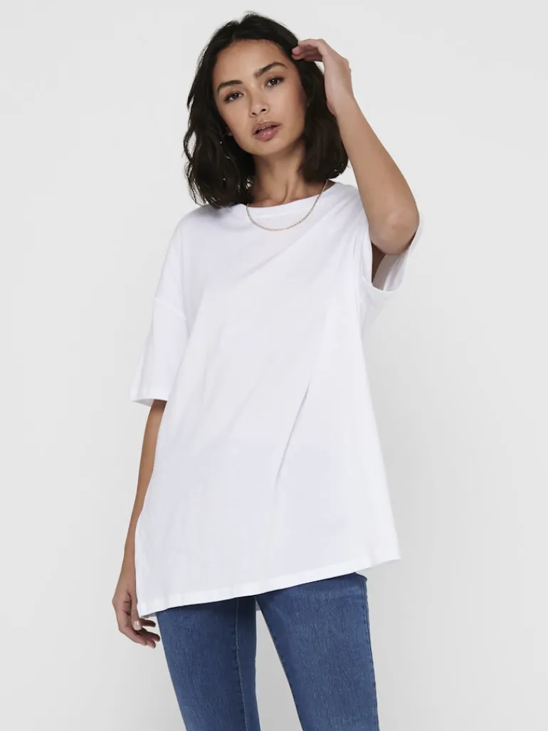 ONLAYA LIFE S/S OVERSIZED TOP JRS white